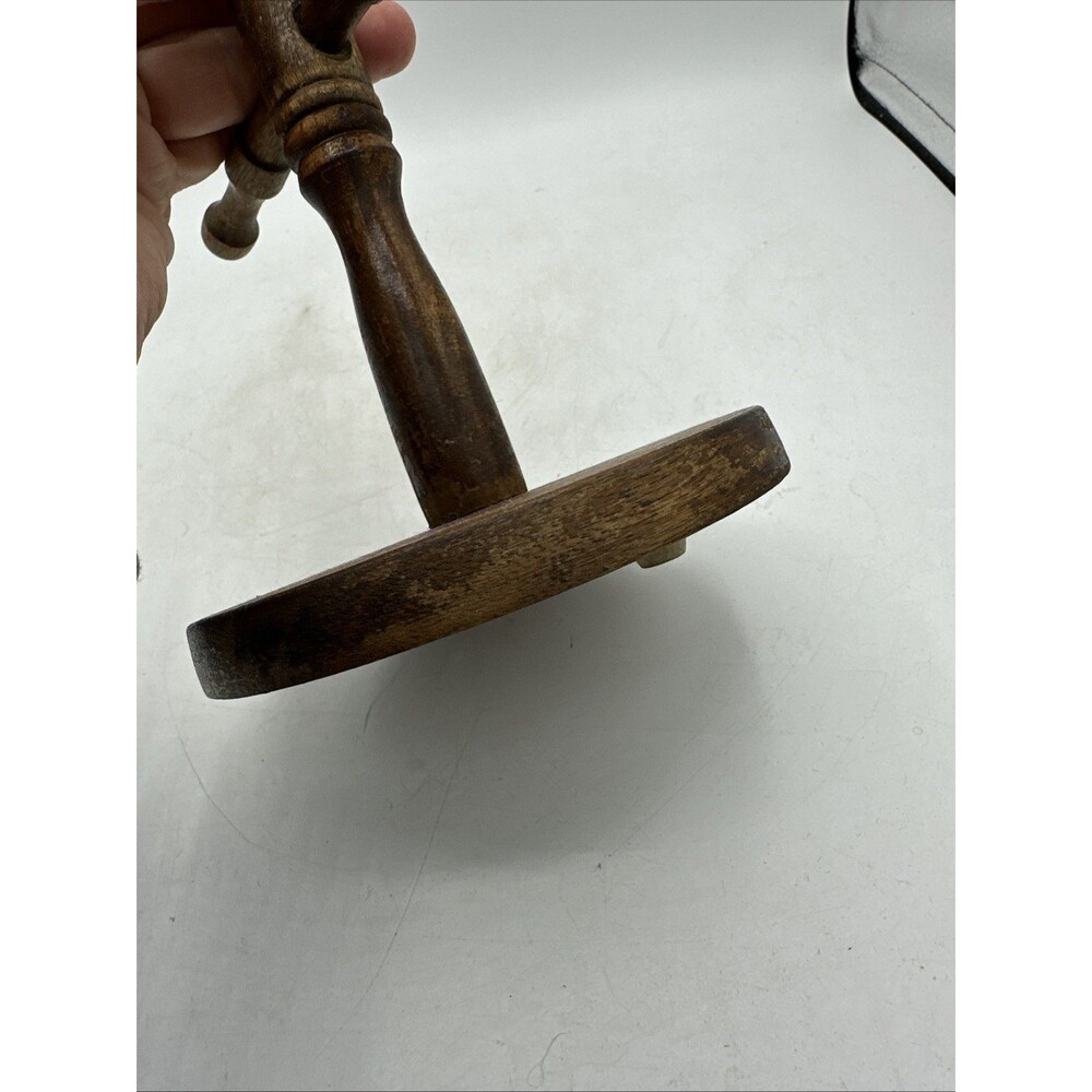 Vintage Wooden Mug Tree Holder Dark Wood 4 Pegs 11” - Picture 13 of 16